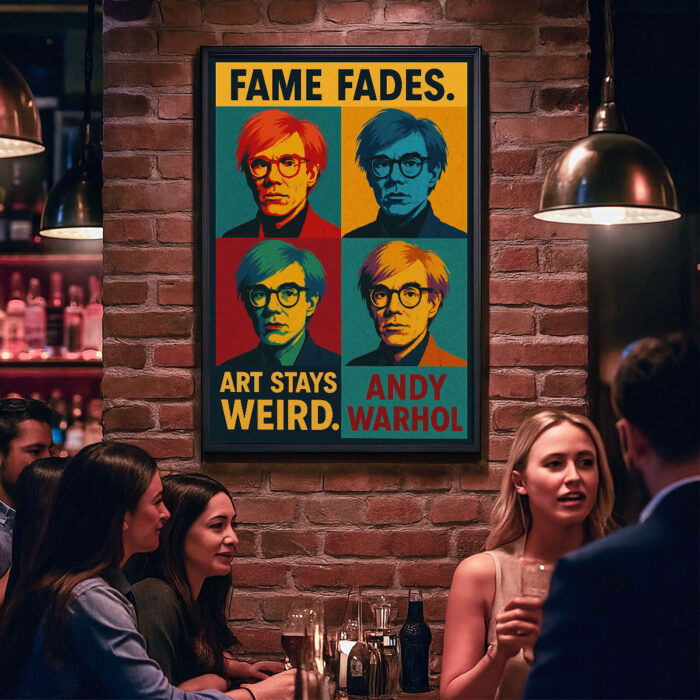Andy Warhol Pop Art Poster Porträt Zitat Kunst Wandbild Design zum Einrahmen