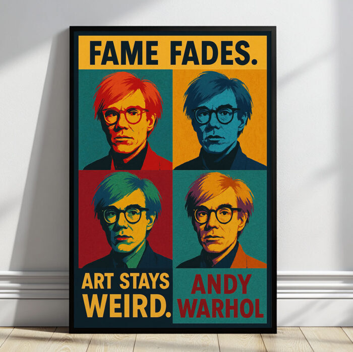 Andy Warhol Pop Art Poster Porträt Zitat Kunst Wandbild Design zum Einrahmen