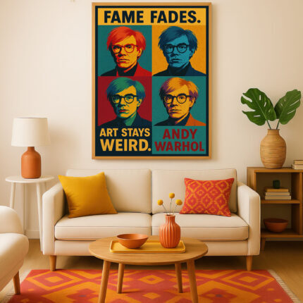 Andy Warhol Pop Art Poster Porträt Zitat Kunst Wandbild Design zum Einrahmen