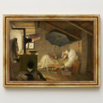Der Arme Poet von Carl Spitzweg Leinwandbild mit Goldrahmen Klassische Kunst Wanddeko
