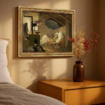 Der Arme Poet von Carl Spitzweg Leinwandbild mit Goldrahmen Klassische Kunst Wanddeko