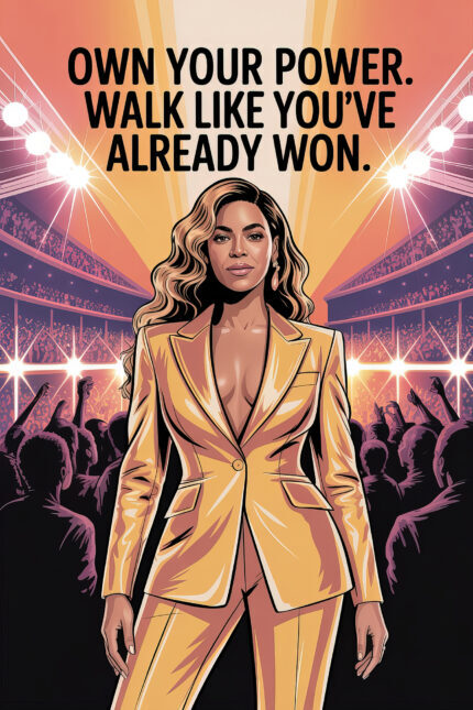 Beyoncé Motivationsposter Pop Ikone Stärke Spruch Konzert Wandbild zum Einrahmen