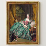 François Boucher Madame de Pompadour Leinwandbild Goldener Rahmen Wandkunst Dekor