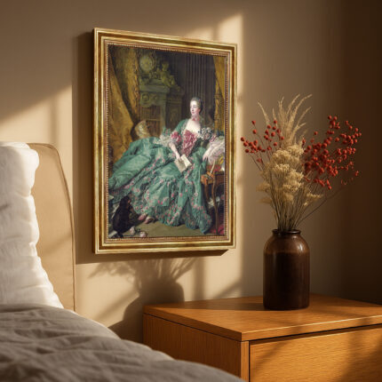 François Boucher Madame de Pompadour Leinwandbild Goldener Rahmen Wandkunst Dekor