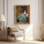 François Boucher Madame de Pompadour Leinwandbild Goldener Rahmen Wandkunst Dekor
