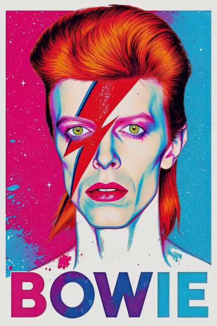 David Bowie Ziggy Stardust Pop Art Poster Musiklegende Wandbild für Wohnzimmer und Büro