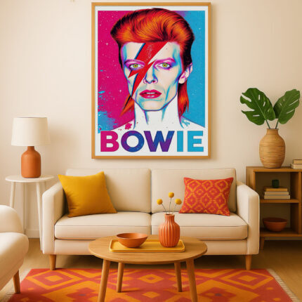 David Bowie Ziggy Stardust Pop Art Poster Musiklegende Wandbild für Wohnzimmer und Büro