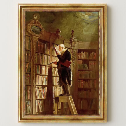 Der Bücherwurm von Carl Spitzweg Leinwandbild mit Goldrahmen Klassische Kunst Wanddeko (Kopie)