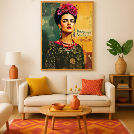 Frida Kahlo Poster Ikone Mexikanische Kunst Frauenpower Wandbild zum Einrahmen