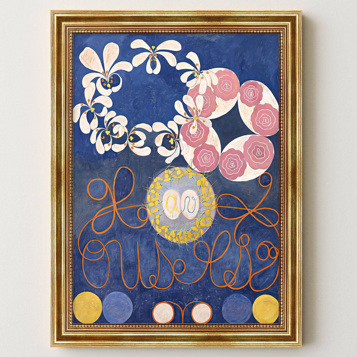 Hilma-af-Klint_1 Das Kindesalter-flur Hilma af Klint Die Zehn Größten Nr 1 Kindheit Abstrakt Bild mit Rahmen in Gold