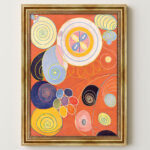 Hilma af Klint Die Zehn Größten Nr. 3 Jugend Abstrakt Bild mit Rahmen in Gold