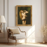 John Colliers Gemälde “Lilith” von 1887 Leinwandbild mit goldenem Rahmen Wandkunst