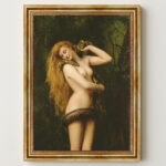 John Colliers Gemälde Lilith von 1887 Leinwandbild mit goldenem Rahmen Wandkunst