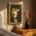 John Colliers Gemälde “Lilith” von 1887 Leinwandbild mit goldenem Rahmen Wandkunst