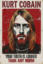 Kurt Cobain Grunge Legende Poster Musik Ikone Zitat Wandbild Wandbild zum Einrahmen