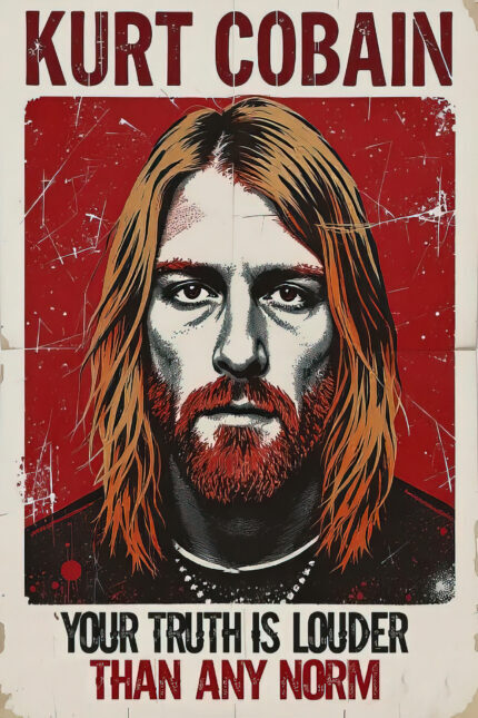 Kurt Cobain Grunge Legende Poster Musik Ikone Zitat Wandbild Wandbild zum Einrahmen