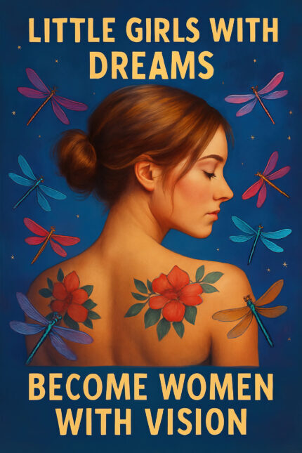 Little Girls with Dreams Motivational Wall Decor Poster Trendy Girl Art Wall Design Chic Boho