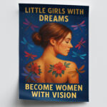 Little Girls with Dreams Motivational Wall Decor Poster Trendy Girl Art Wall Design Chic Boho