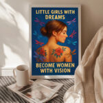 Little Girls with Dreams Motivational Wall Decor Poster Trendy Girl Art Wall Design Chic Boho