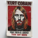 Kurt Cobain Grunge Legende Poster Musik Ikone Zitat Wandbild Wandbild zum Einrahmen
