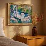 Blauer Akt Erinnerung an Biskra von Henri Matisse Kunstdruck Leinwandbild mit Rahmen in Gold