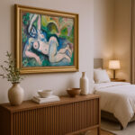 Blauer Akt Erinnerung an Biskra von Henri Matisse Kunstdruck Leinwandbild mit Rahmen in Gold