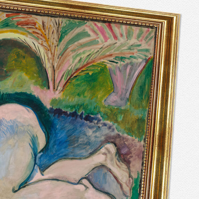 Blauer Akt Erinnerung an Biskra von Henri Matisse Kunstdruck Leinwandbild mit Rahmen in Gold