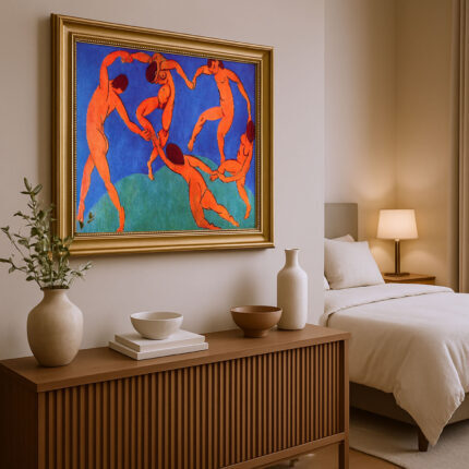 Der Tanz II von Henri Matisse Kunstdruck Leinwandbild mit Rahmen in Gold