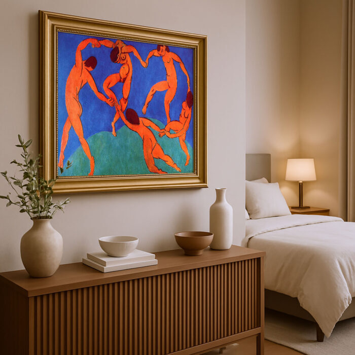 Der Tanz II von Henri Matisse Kunstdruck Leinwandbild mit Rahmen in Gold