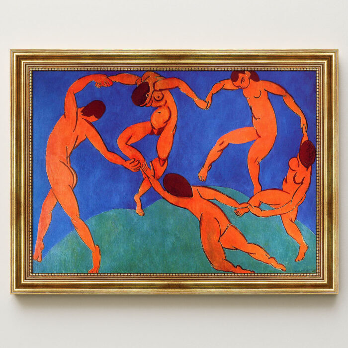 Der Tanz II von Henri Matisse Kunstdruck Leinwandbild mit Rahmen in Gold