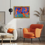 Der Tanz II von Henri Matisse Kunstdruck Leinwandbild mit Rahmen in Gold