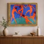 Der Tanz II von Henri Matisse Kunstdruck Leinwandbild mit Rahmen in Gold