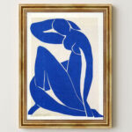 Der blaue Akt II von Henri Matisse Kunstdruck Leinwandbild mit Rahmen in Gold