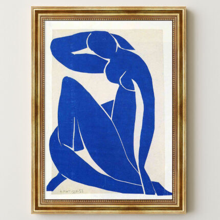 Der blaue Akt II von Henri Matisse Kunstdruck Leinwandbild mit Rahmen in Gold