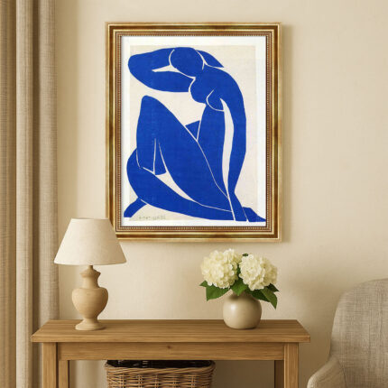 Der blaue Akt II von Henri Matisse Kunstdruck Leinwandbild mit Rahmen in Gold