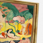 Die Lebensfreude von Henri Matisse Kunstdruck Leinwandbild mit Rahmen in Gold