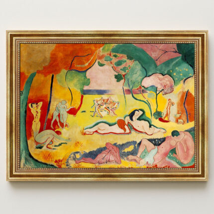 Die Lebensfreude von Henri Matisse Kunstdruck Leinwandbild mit Rahmen in Gold