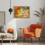 Die Lebensfreude von Henri Matisse Kunstdruck Leinwandbild mit Rahmen in Gold