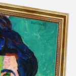 Die grüne Linie Porträt Madame Matisse von Henri Matisse Kunstdruck Leinwandbild mit Rahmen in Gold