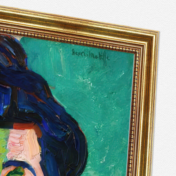 Die grüne Linie Porträt Madame Matisse von Henri Matisse Kunstdruck Leinwandbild mit Rahmen in Gold