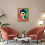 Die grüne Linie Porträt Madame Matisse von Henri Matisse Kunstdruck Leinwandbild mit Rahmen in Gold
