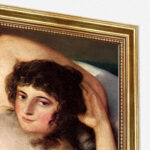 Nackte Maya von Francisco de Goya Kunstdruck Leinwandbild mit Rahmen in Gold
