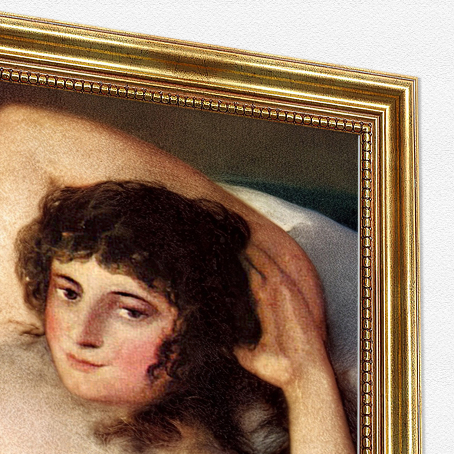 Goya_Die_nackte-Maja_bild Nackte Maya von Francisco de Goya Kunstdruck Leinwandbild mit Rahmen in Gold