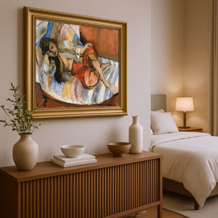 Odalisque von Henri Matisse Kunstdruck Leinwandbild mit Rahmen in Gold