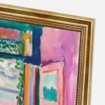 Offenes Fenster von Henri Matisse Kunstdruck Leinwandbild mit Rahmen in Gold