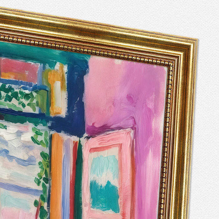Offenes Fenster von Henri Matisse Kunstdruck Leinwandbild mit Rahmen in Gold
