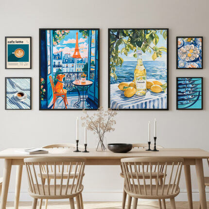 Mediterrane Genussmomente – 6er Küchen Poster Set zum Einrahmen als Dekoration Bildergalerie Wanddeko