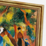 Sonniger Weg von Macke August Macke Kunstdruck Leinwandbild mit Rahmen in Gold
