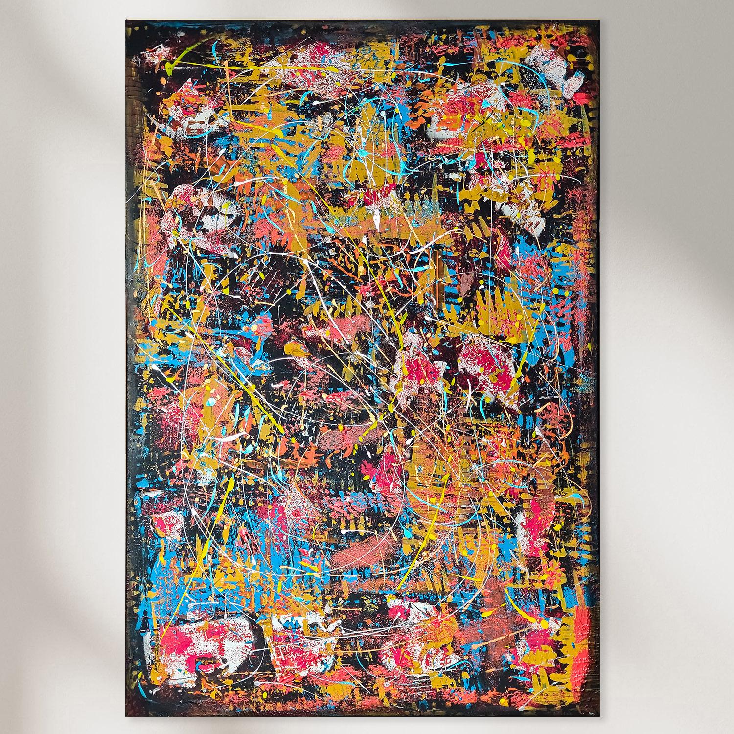Tanzende Farben Leinwandbild Tanzende Farben Abstrakt Handgemalt Leinwandbild Mehrfarbig Original Kunst Unikat (Kopie)