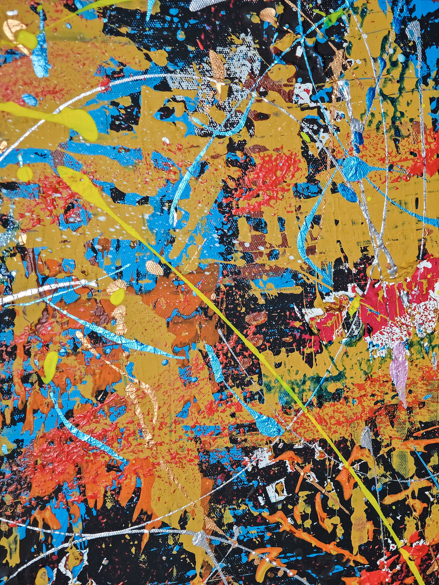 Tanzende Farben_nah Tanzende Farben Abstrakt Handgemalt Leinwandbild Mehrfarbig Original Kunst Unikat (Kopie)